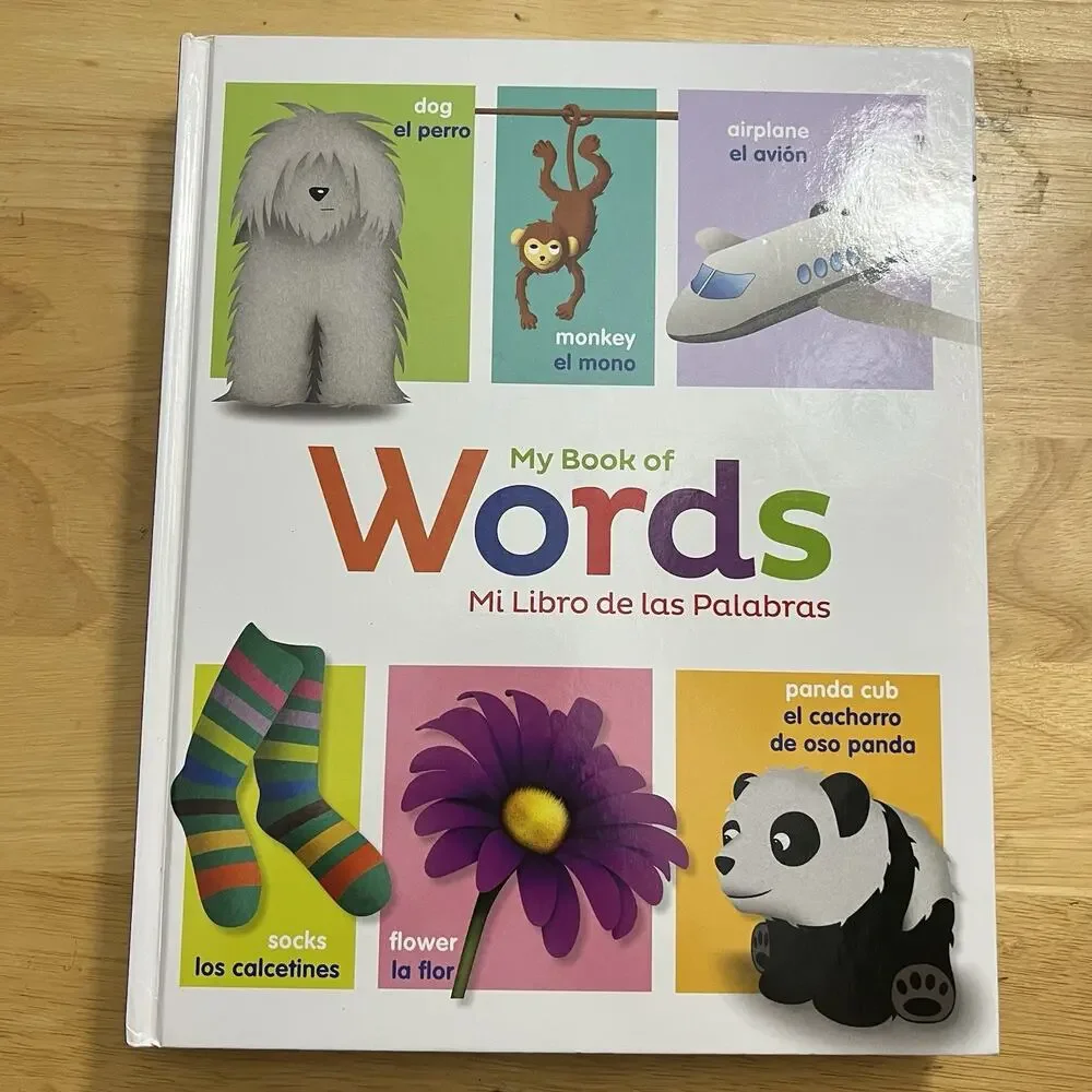 Set of 4 My Book of Colors Numbers Shapes Words Bilingual English and Spanish